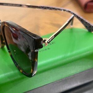 Kate Spade Tortoise and Gold Sunglasses with Floral accents